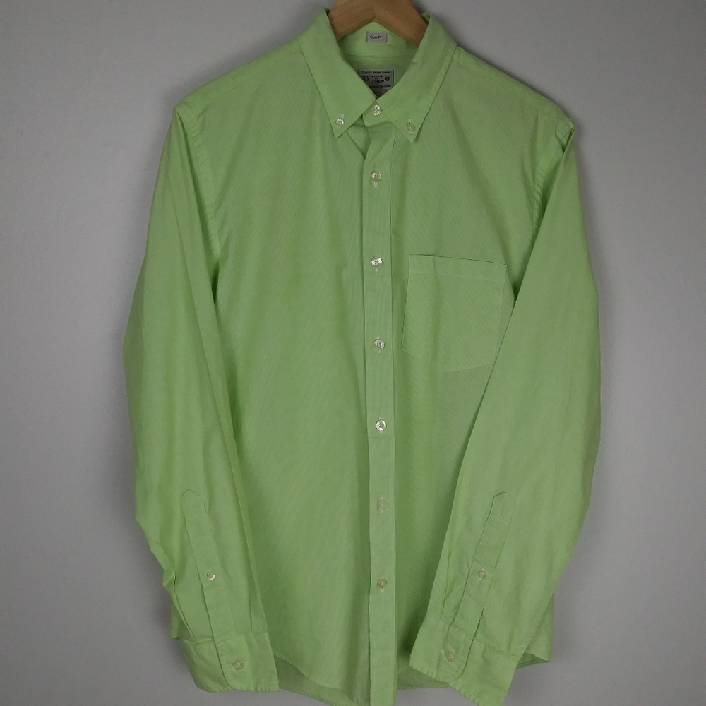J.Crew Slim Fitt Mens Button Down Size M Green
